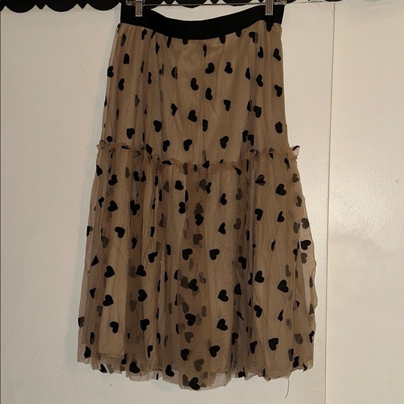 High waist Heart Patterned Tulle Skirt - Picture 2 of 3